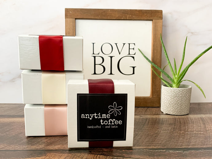 Shop toffee for Valentines Day.  Buy toffee gift boxes or gift box sets.